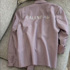 Balenciaga Women's Blush Pinstripe Blazer